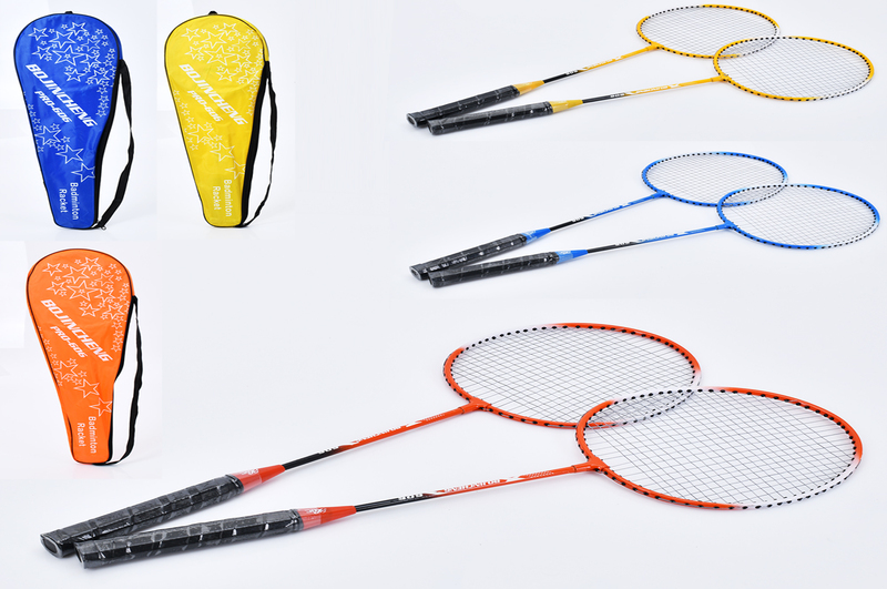 Бадмінтон MS 4395 (30шт) ракетка 2шт, 64см, метал, у чохлі, 22-69-3см