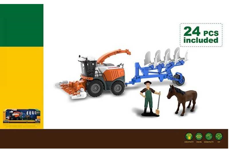 Комбайн 550-37 K (24/2) підсвічування, звуки транспорту, інерція, гумові колеса,фігурка людини й кон