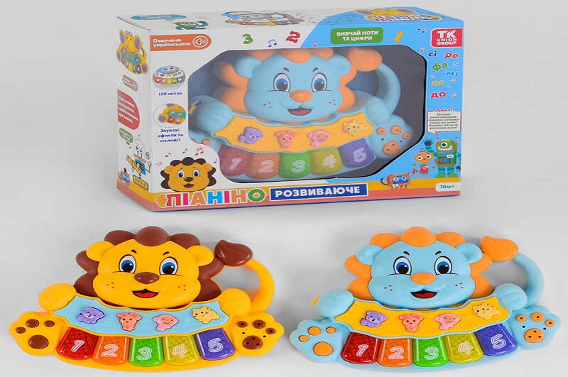 Піаніно 77971 (48) ТК Group", 2 види, УКР. МОВА, "Левеня", підсвічув., вивч. цифр, мелодії, ноти"