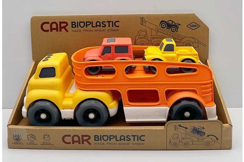 Трейлер 933-672 AM (48) звуки, мелодія, підсвічування, 2 машинки, з біопластику, в коробці