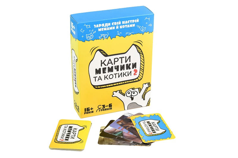 Настільна гра Strateg Карти мемчики та котики 2 розважальна українською мовою (30735)
