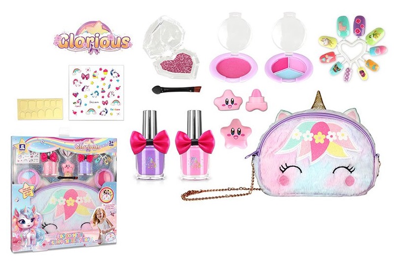 Набір косметики арт. ZR-54D (72шт/2)  помада, тіні, блискітки, лак для нігтів, нігті, наліпки, косме