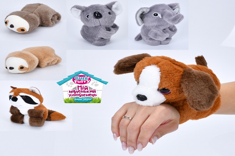 Браслет SBR214-15 (96шт) 22см, тварина 15см плюш, мікс видів, у пакеті, 11-16-7см