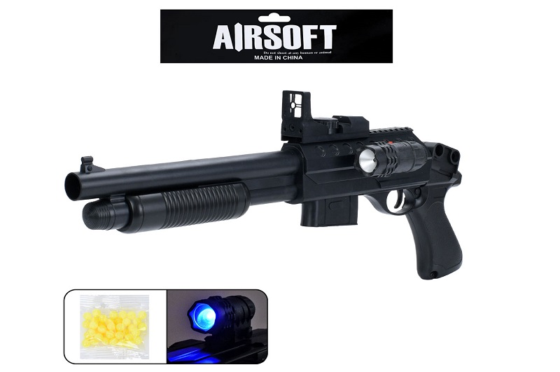 Автомат 0581A (36шт) 53см, пластикові кулі, світло, на бат(табл), у пакеті, 60-20-5см