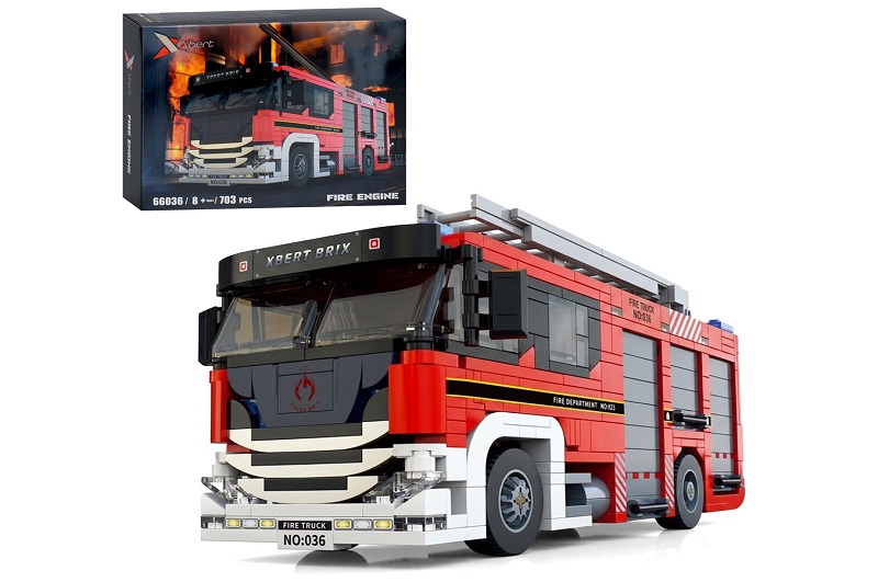 Конструктор 66036 (6шт) пожежна машина, 703дет, в кор-ці, 30-24-7см