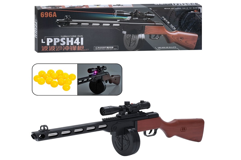 Рушниця 696A (12шт) 70см, пластикові кулі, лазер, світло, на бат(табл), в кор-ці, 73-22,5-5,5см