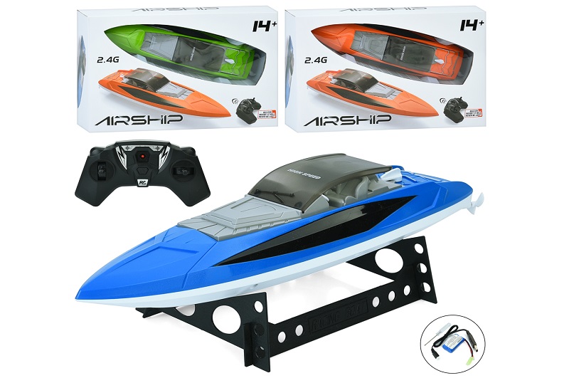 Катер 151 (6шт) р/к2,4G, акум, 35см, USBзарядне, підставка, 3 кольори, в кор-ці, 37-24-8см