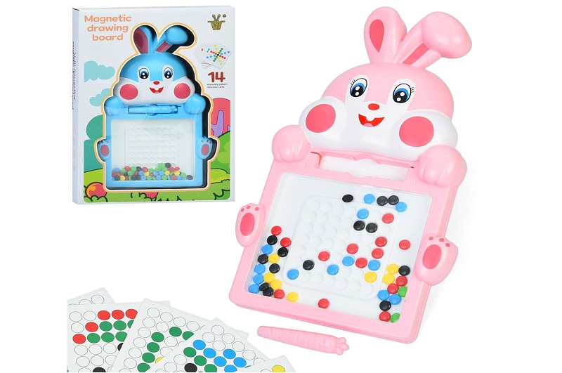 Досточка J024 (60шт) зайчик, 30-19см, магнитна мозаїка, картки, в кор-ці, 25-36,5-5см