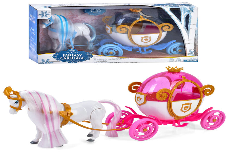 Карета 118B-21B (28шт) 23,5см, конячка 17см (ходить, звук), 2 види, на бат-ці, в кор-ці, 40-21-11,5с