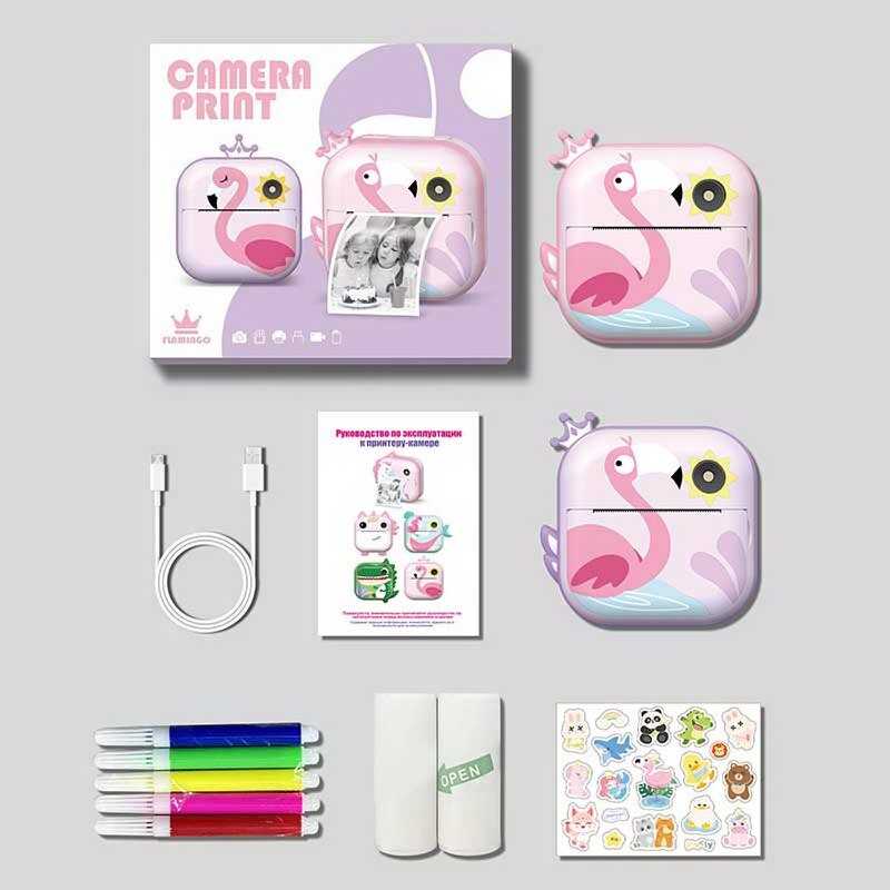 Фотоапарат-принтер M 5 H 1 Штрих=30540 (50) 2 кольори,фронт.камера,дріт micro USB,SD карта,2 рулони