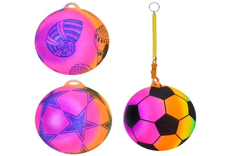 М'яч дитячий MS 4316 Упак6шт(120шт) 9 дюймів, 70г, пружина, карабін, 3 види