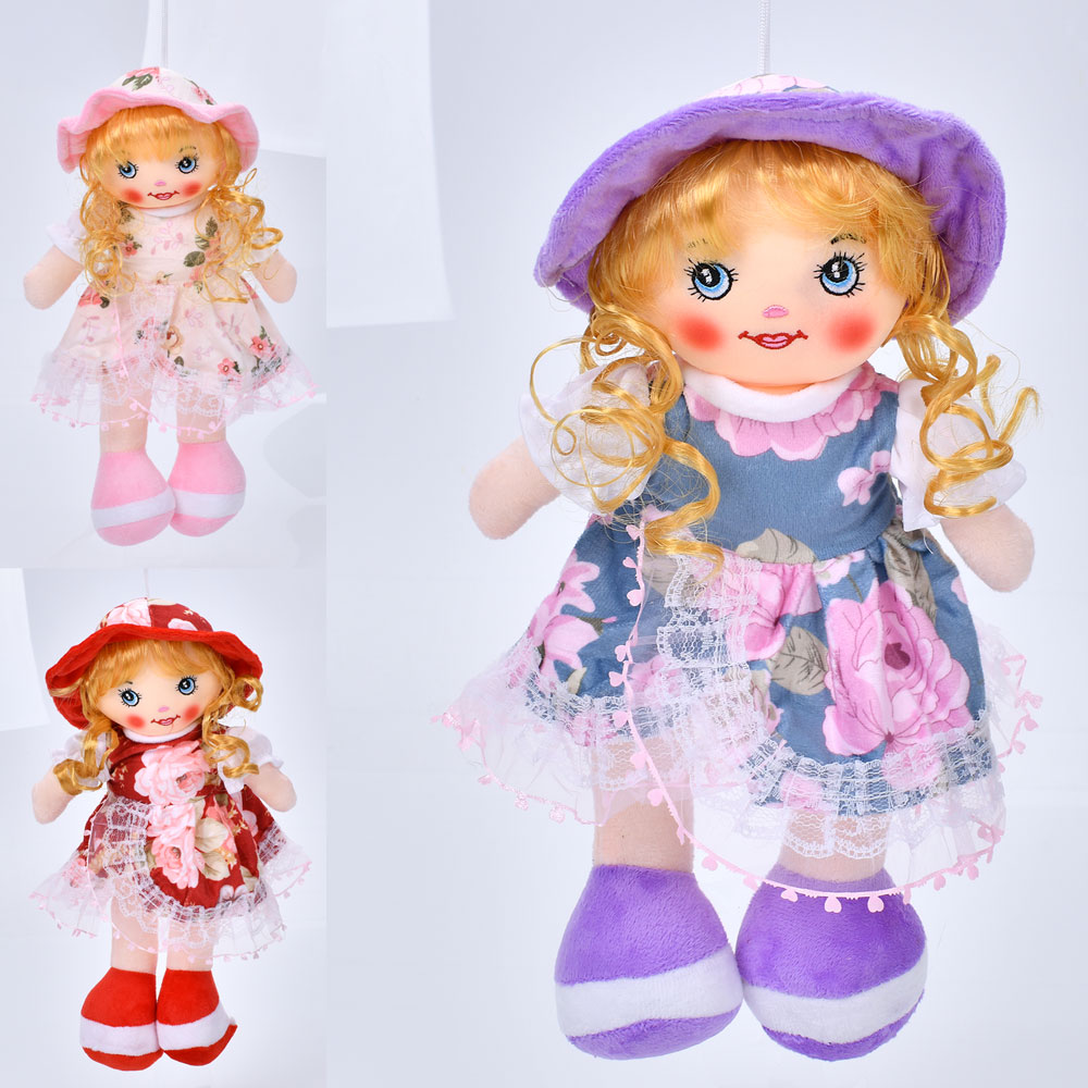 Лялька YG0006 (54шт) 35см, м'яконабивна, петелька, мікс видів, у пакеті, 18-35-9см