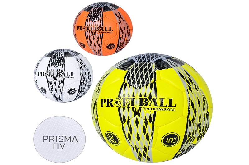 М'яч футбольний 4000-6 (30шт) розмір5, Prisma ПУ, ручна робота, 32 панелі, 410-430г, 3 кольори, в па