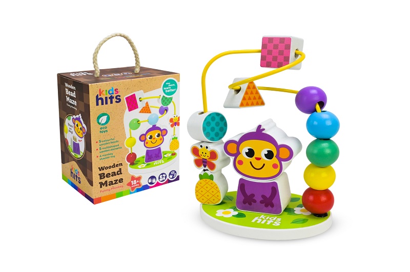 Дерев'яна іграшка KidsHits арт. KH20/077 (40шт) серпантинка короб.112*8,5*15см