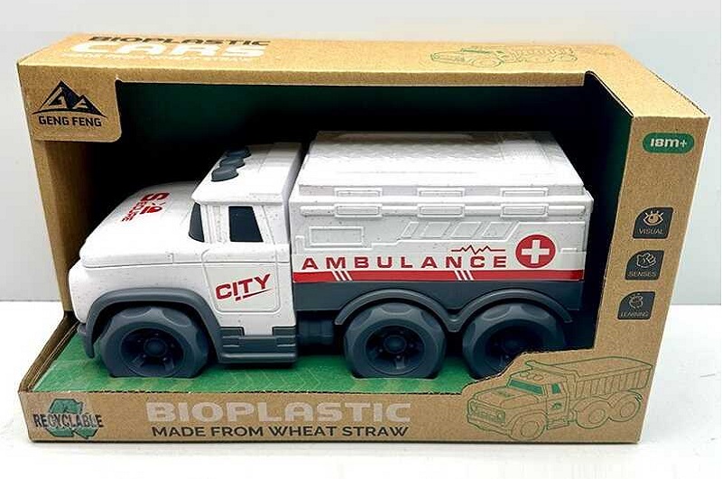 Машина 933-957 AM (96/2) “Швидка допомога”, звуки, мелодія, підсвічування, з біопластику, в коробці