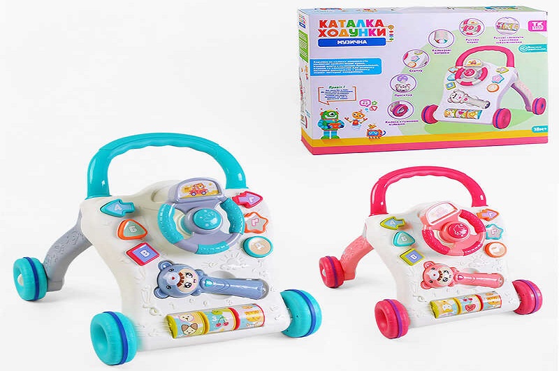 Музичні ходунки-каталка 61925 (12/2) TK Group", 2 кол., УКР. МОВА, тріскачка, проектор, 3D підсвіч."