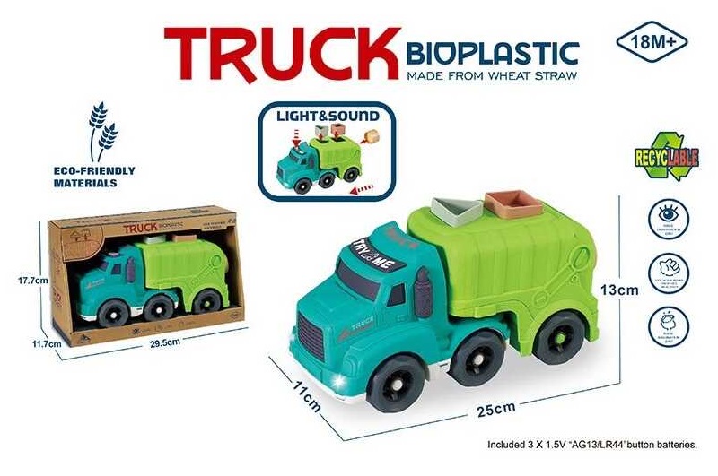 Машина 933-862 AM (32/2) звуки, мелодія, підсвічування, геометричний сортер, з біопластику, в коробц