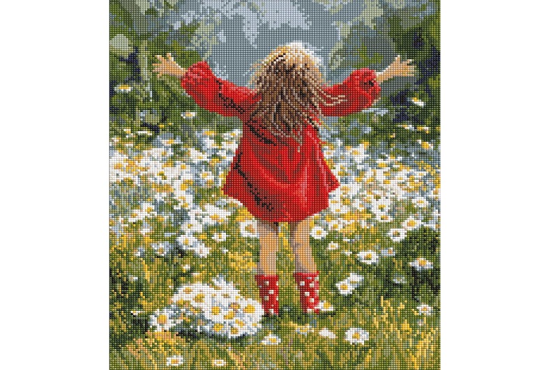 Набір з алмазною мозаїкою Ромашки для серця" 40х50см  AMO20200"