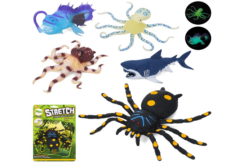 Фігурка 5050-29-40-43-44-47 (48шт) від 12 до 19см, антистрес, тягнеться, 5 видів (павук, 4 види-морс