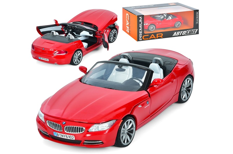 Машина AP-1933 (8шт) АвтоСвіт, 1:24, 2010 BMW Z4, метал, 17,5см, відкриваються двері та капот, гумов