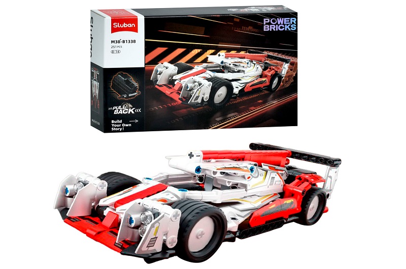 Конструктор SLUBAN M38-B1338 (24шт) авто серія, гоночна машина, 251дет, в кор-ці, 30-19-6,5см
