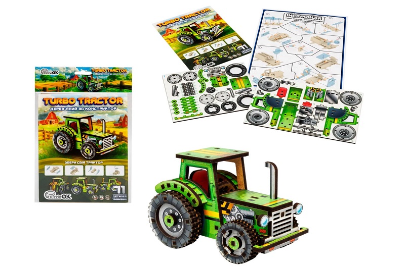 Дерев'яний 3D конструктор Turbo Tractor"  Puz-00960"