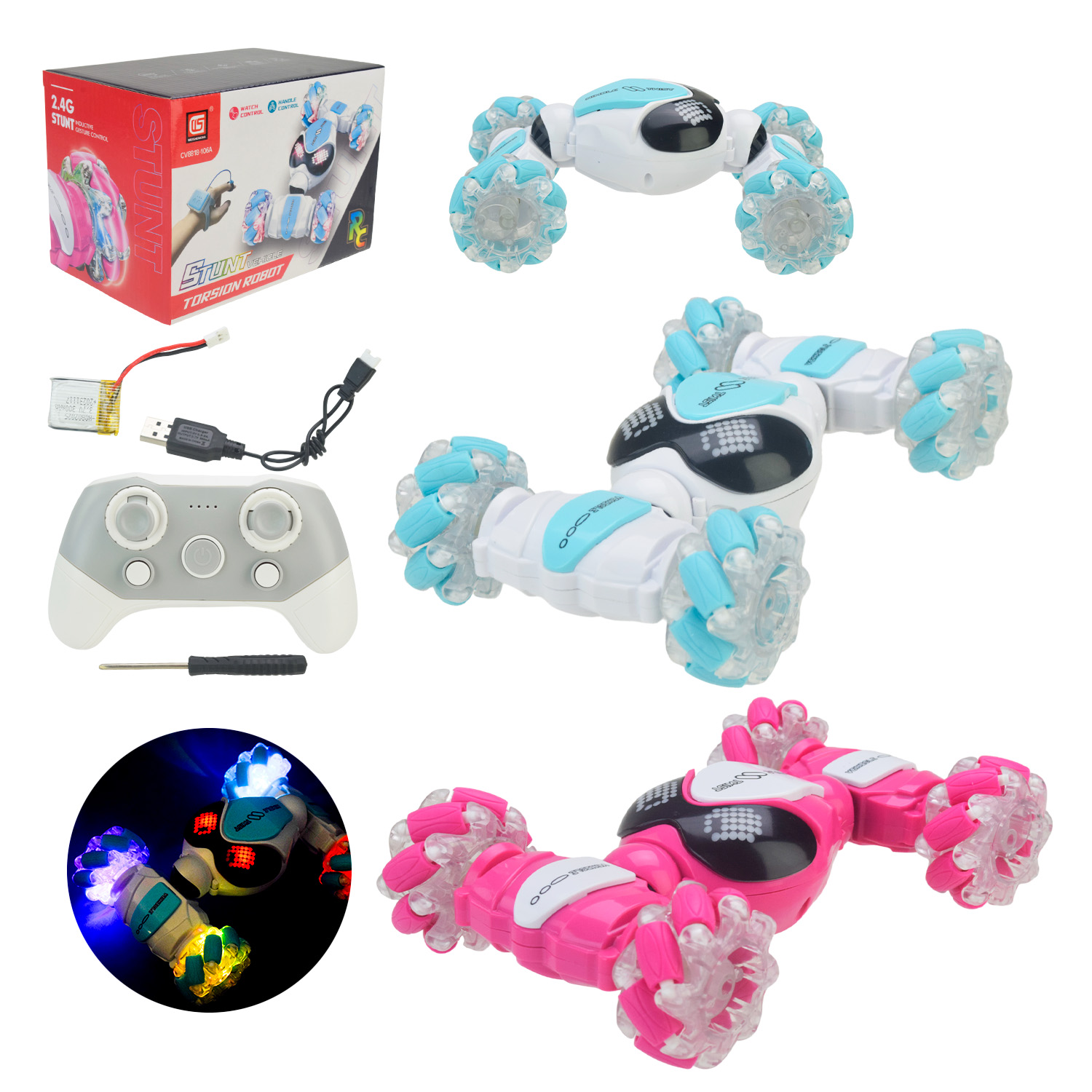 Перевертиш муз. р/к арт. CV8818-106AB (36шт) 2кольора, пульт,муз., світяться колеса короб. 17,8*12*1