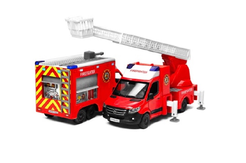 Модель автобус 5 MERSEDES-BENZ Sprinter  KT5478W Пожежна метал.інерц.відкр.дв.2в.кор./96/"