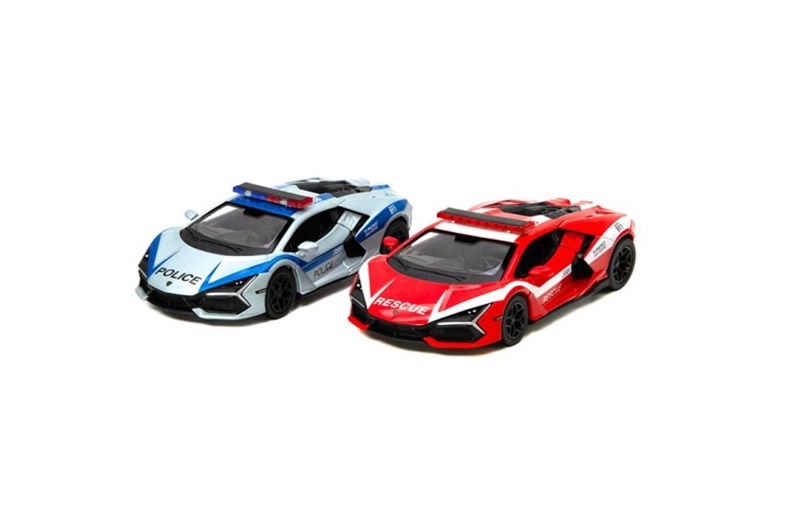 Модель легкова LAMBORGHINI REVUELTO 5'' KT5459FWPR Police/Firefighter Edition метал.інерц.відкр.дв.4