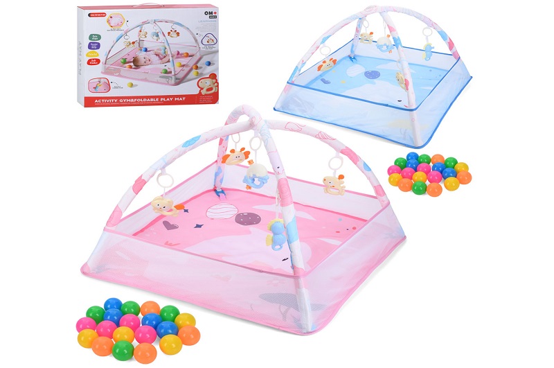 Килимок для немовляти 1688-112 (8шт) 2в1(манеж 75-75-в15см/48см), дуга 2шт, підвіски (5шт, брязкальц