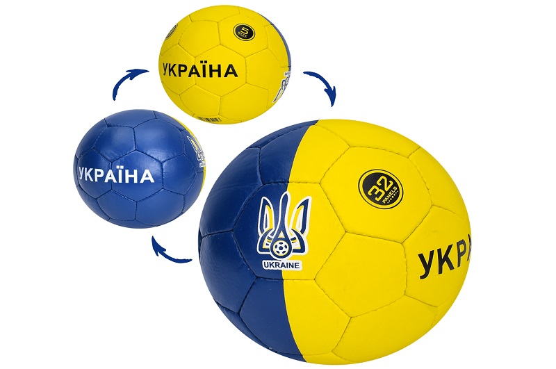 М'яч футбольний 2500-302 (30шт) розмір 5,  ПУ1, ручна робота, 32 панелі, 410-430г, 1 колір, в пакеті