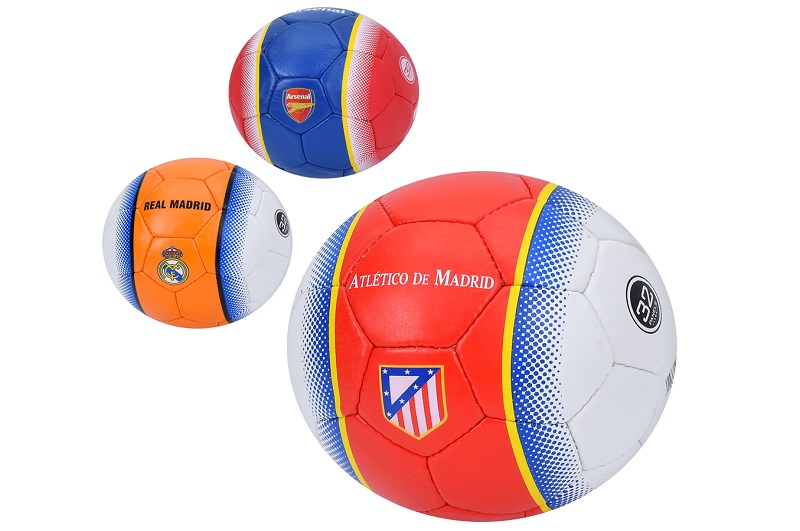 М'яч футбольний 2500-296 (30шт) розмір 5, ПУ1, ручна робота, 32 панелі, 410-430г, 3 види (клуби), в