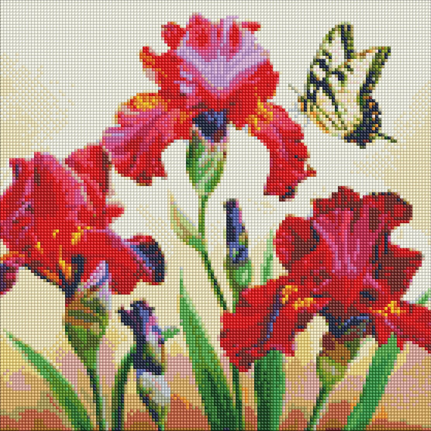 Набір з алмазною мозаїкою Вишукані іриси" з АВ стразами 40х40см  AMO7650"