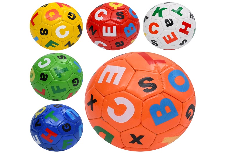 М'яч футбольний MS 4833 (50шт) розмір 2, 90г, літери (англ), 6 кольорів, у пакеті