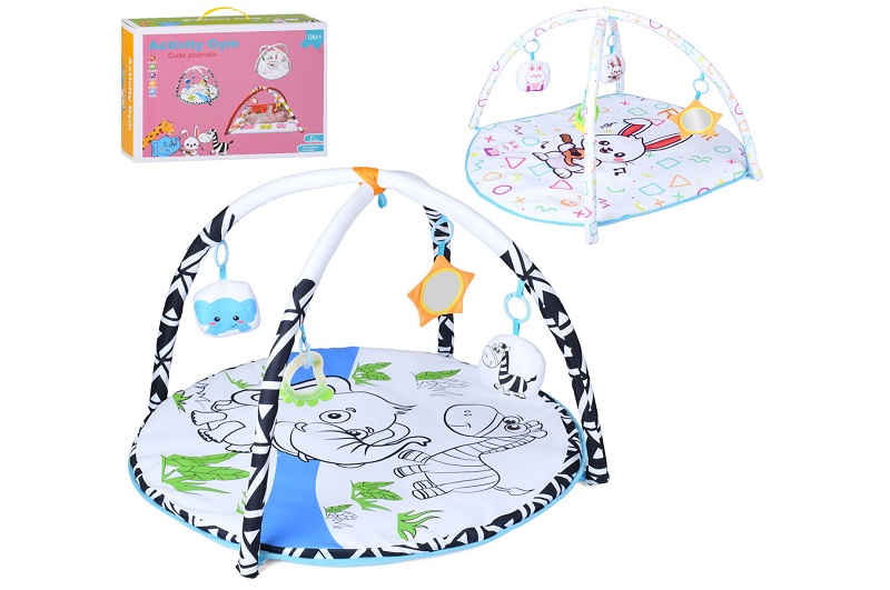 Килимок для немовляти TY1110-114 (12шт) дуга 2шт, підвіски 4шт (1шт дзеркало, 2шт м'які, 1шт брязкал