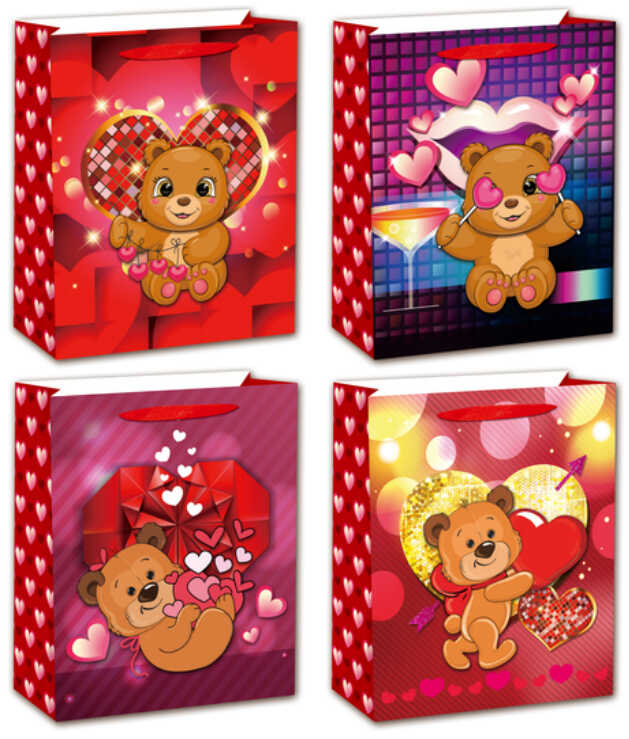 Пакет подарунковий C 69518 (720) 4 види, МАЛИЙ, МІКС ВИДІВ