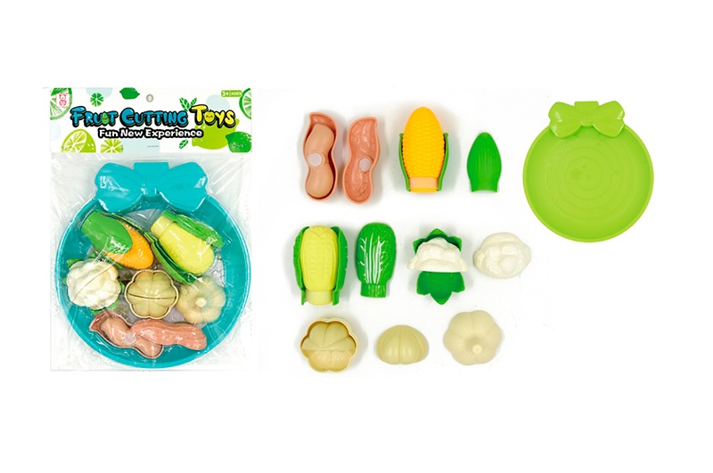 Продукти 1015-25 (108шт) на липучці, овочі, тарілка, 2 кольори, у пакеті, 22-31-5см