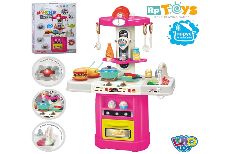 Кухня 16913A (10шт) 44-21-в66см, плита, пара, звук, світло, мийка-ллється вода(механіч), духовка, по