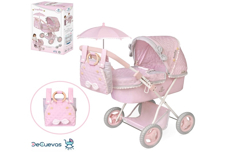 Коляска 85075 (6шт)  для ляльки, класика, ш38-д65-в64см, висота до ручки 60см, корзина, сумка, парас