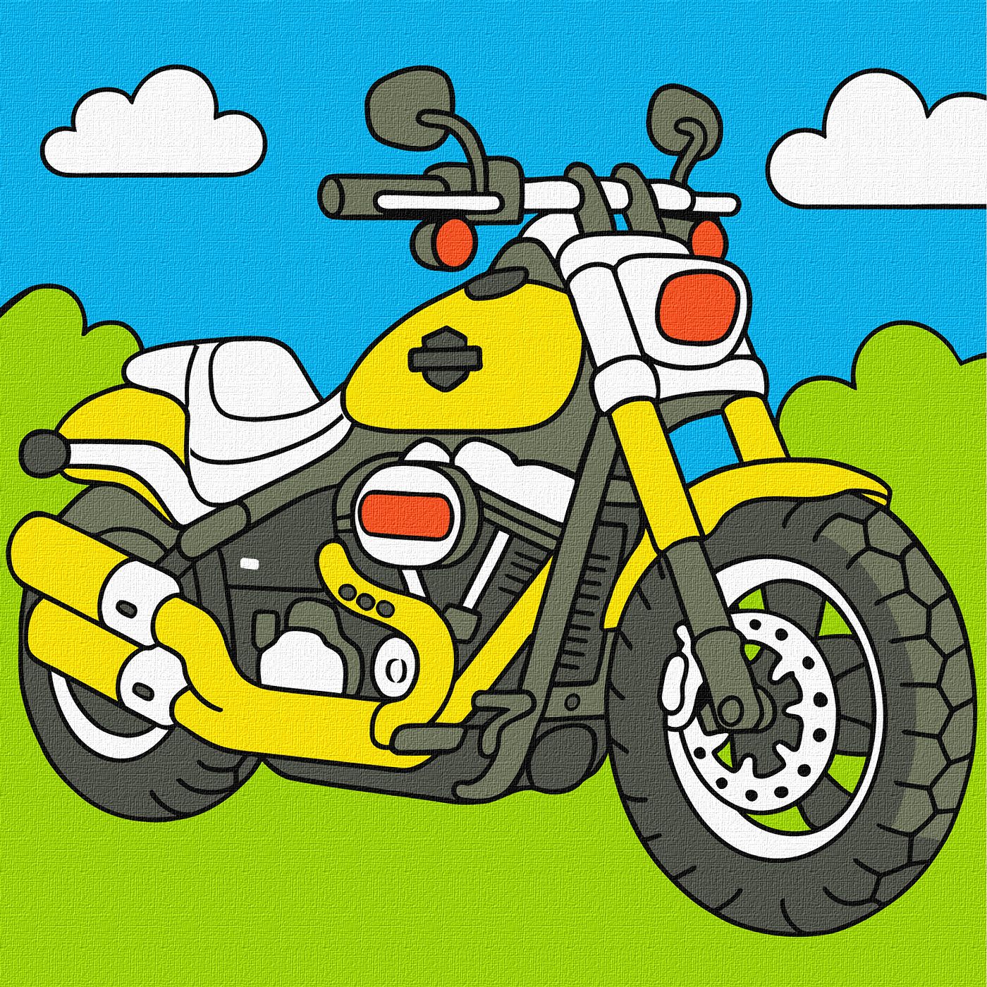 Картина по номерах для дітей Мрія маленького байкера" 25х25см  KHO1331"