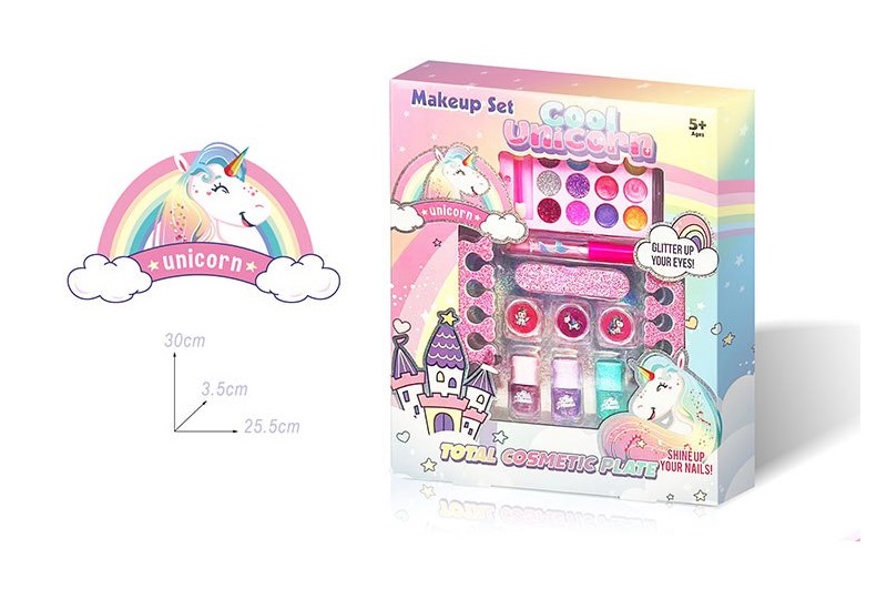 Набір дитячої косметики арт. 2103I/J (60шт/2)   мікс 2 види, тіні, лаки, аксес короб. 30*3,5*25