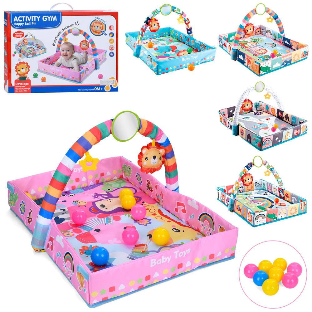 Килимок для немовляти 918-635-6-7-8-9 (10шт) 86-68см, 2в1(манеж, застібки липучки, 68-48см), дуга, п