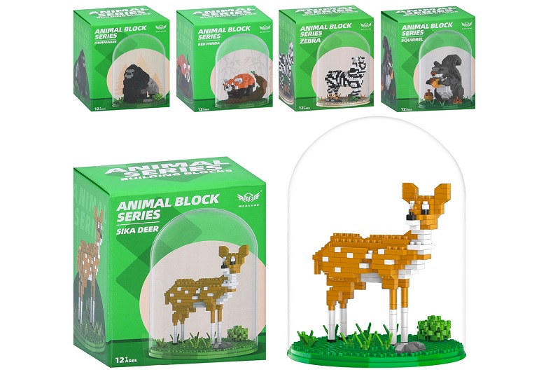 Конструктор MG1362B/C/D-MG1361A/D (60шт) тварина, колба, 5 видів, в кор-ці, 13-17-13см