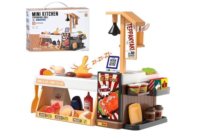 Магазин 889-295A (12шт) гриль, прилавок, 39-25,8-в41,5см, продукти, посуд, гроші, 44дет, в кор-ці, 3