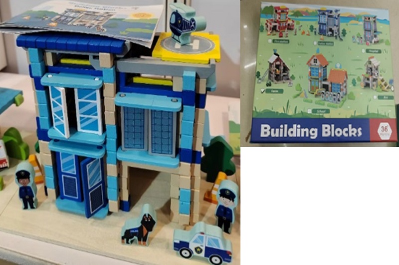 Дерев’яна іграшка арт. C9435 (36шт)  конструктор поліція у кор. 25*21*4,5