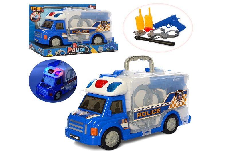 Машинка 661-173 (18шт) поліція, наручники, пістолет, рація, муз., світло, бат., кор., 35-22-14,5 см.