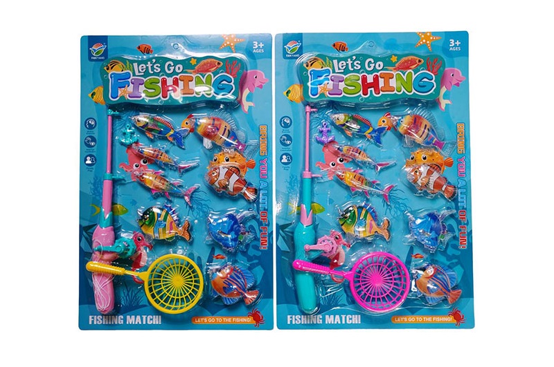 Рибалка арт. 3067-121 (132шт/2) 2 види мікс, вудка, 7 рибок,  планшет 43,5*28,5см.