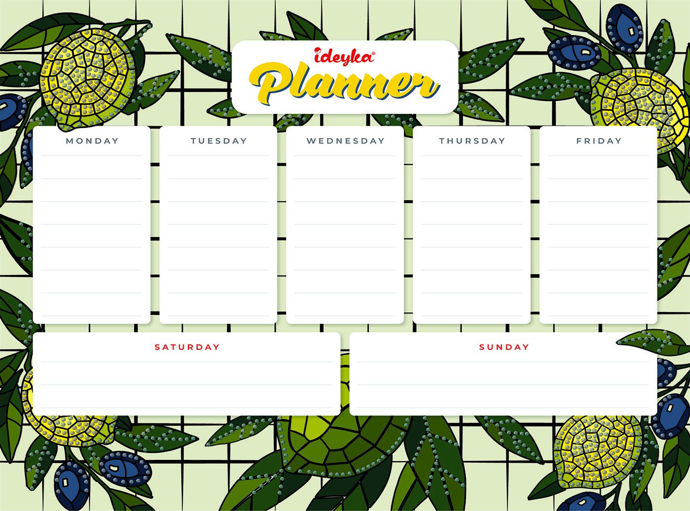 Планер на магнітній основі з алмазною мозаїкою Лимони" 32х40см  AMP20059"