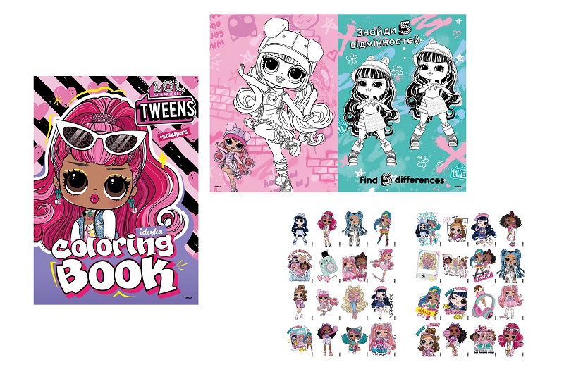 Розмальовка зі стікерами Tweens Cherry  LCB29