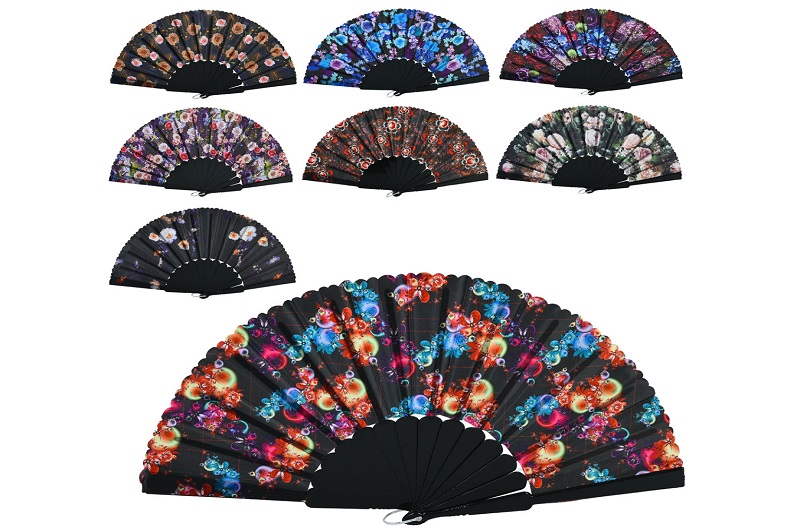 Віяло YG0240 УПАК12шт (420шт) 23см, квіти, мікс видів, упаковка пакет 12шт